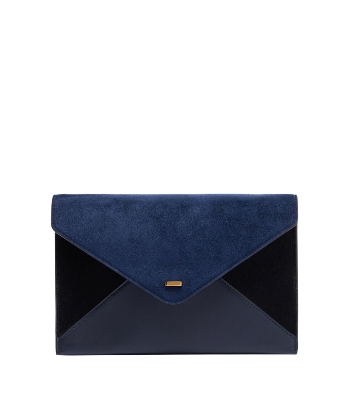 Photo: Khaite Grace leather-trimmed suede clutch