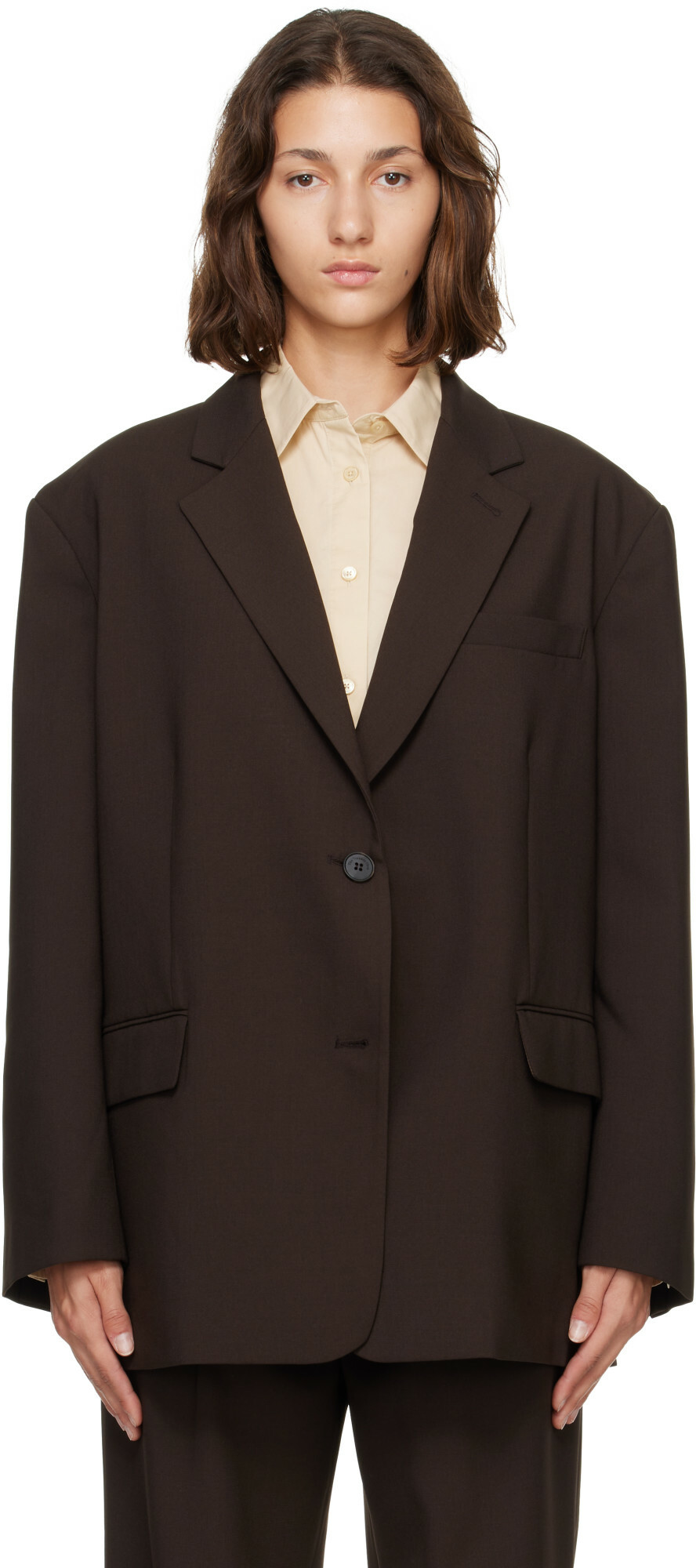 The Frankie Shop Brown Bea Blazer