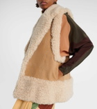 Johanna Ortiz Faux shearling-trimmed suede vest