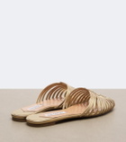 Aquazzura Sweet Surrender metallic leather mules