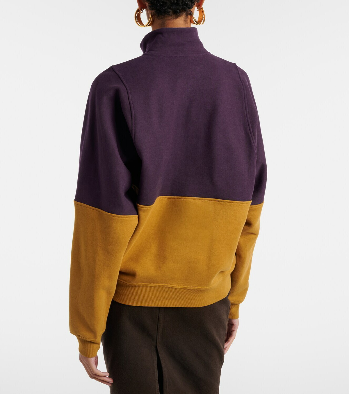 Saint Laurent Colorblocked cotton fleece sweatshirt