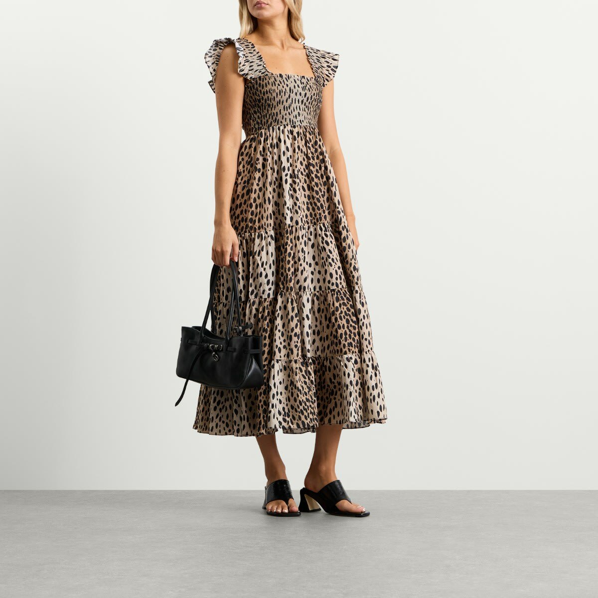 RIXO Women's Kendall Dress in Antelope Spot Black
