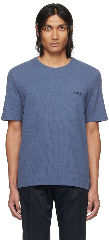Photo: BOSS Blue Waffle Knit T-Shirt