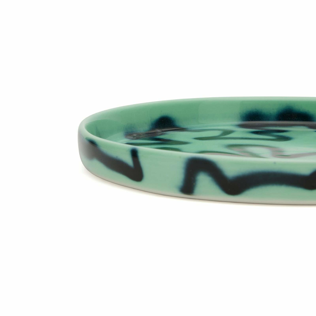 Frizbee Ceramics Baby Plate in Green Pizza 