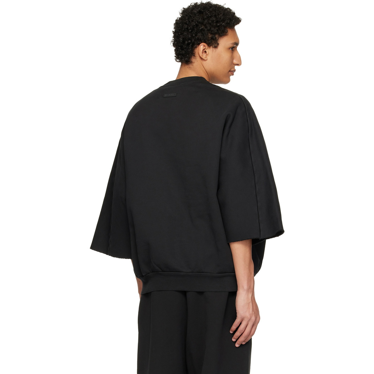Fear of God Black Cut Sleeve Sweatshirt