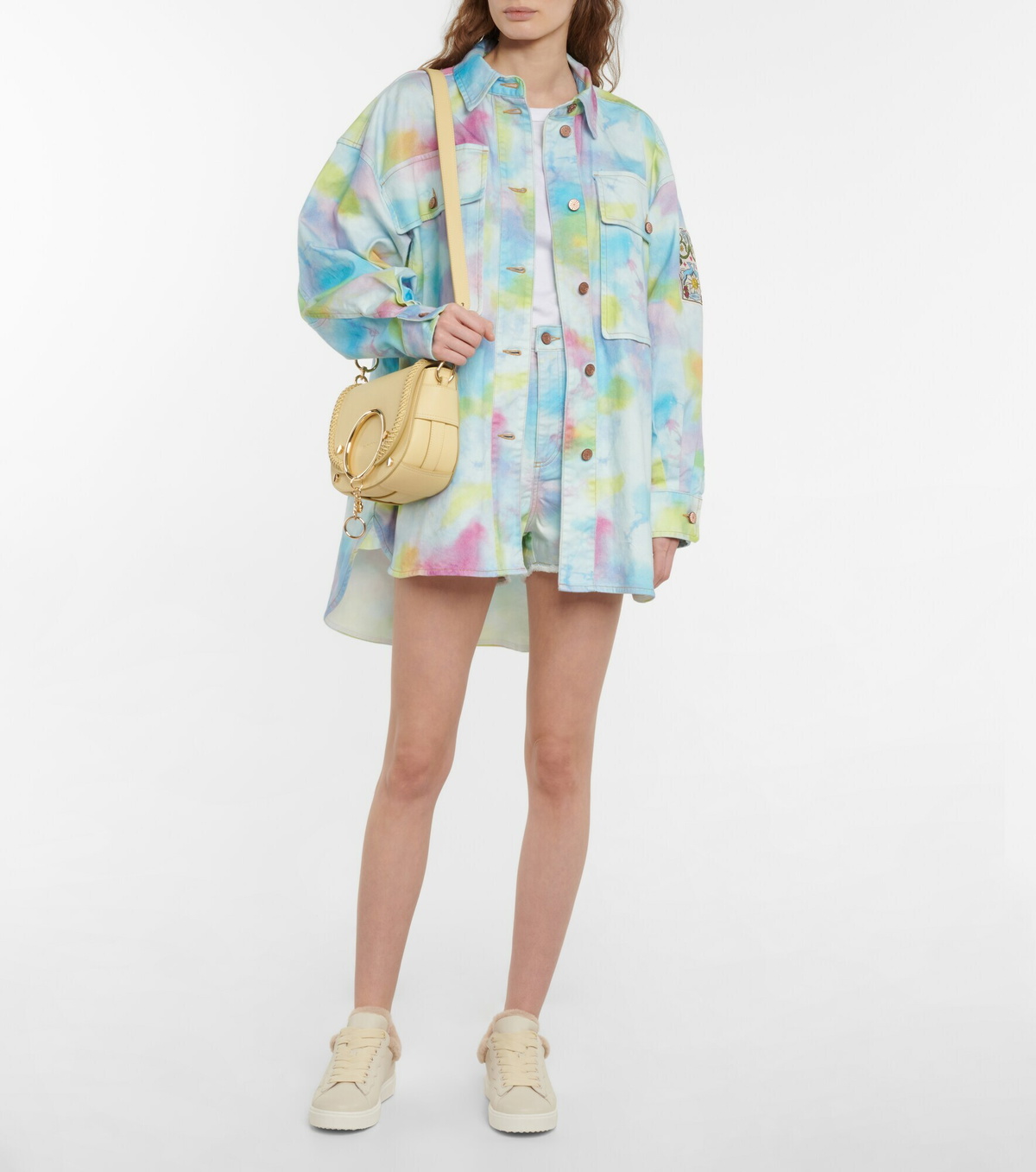 See By Chloe - Tie-dye denim shorts