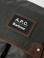 Barbour - A.P.C. Leather-Trimmed Waxed Cotton-Canvas Messenger Bag - Green