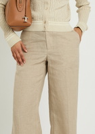 Tods Straight-leg Linen Trousers Beige