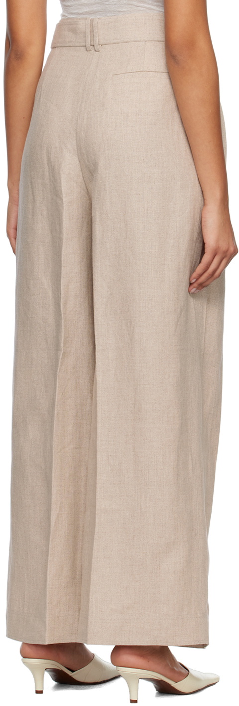 Subtle Le Nguyen Beige Pleated Trousers