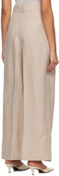 Subtle Le Nguyen Beige Pleated Trousers