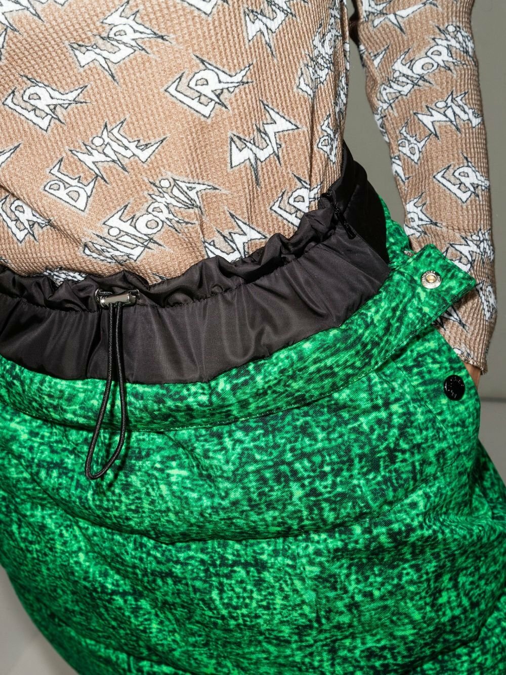 Moncler Genius X JW Anderson Green Down-Filled Cotton Mini Skirt
