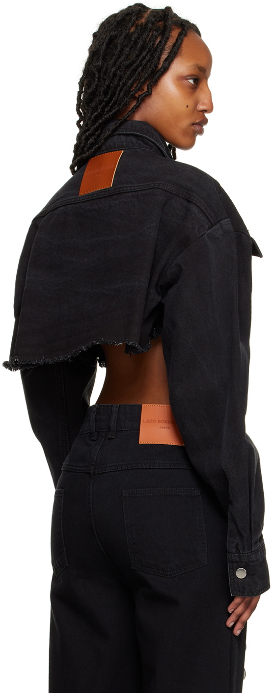 Lado Bokuchava Black Cropped Denim Jacket