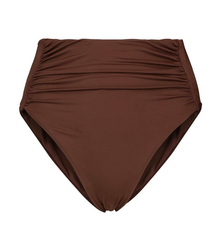 Photo: Self-Portrait Ruched high-rise bikini bottoms
