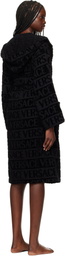 Versace Underwear Black Allover Bathrobe