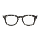 Thom Browne Grey Tortoiseshell Square Glasses