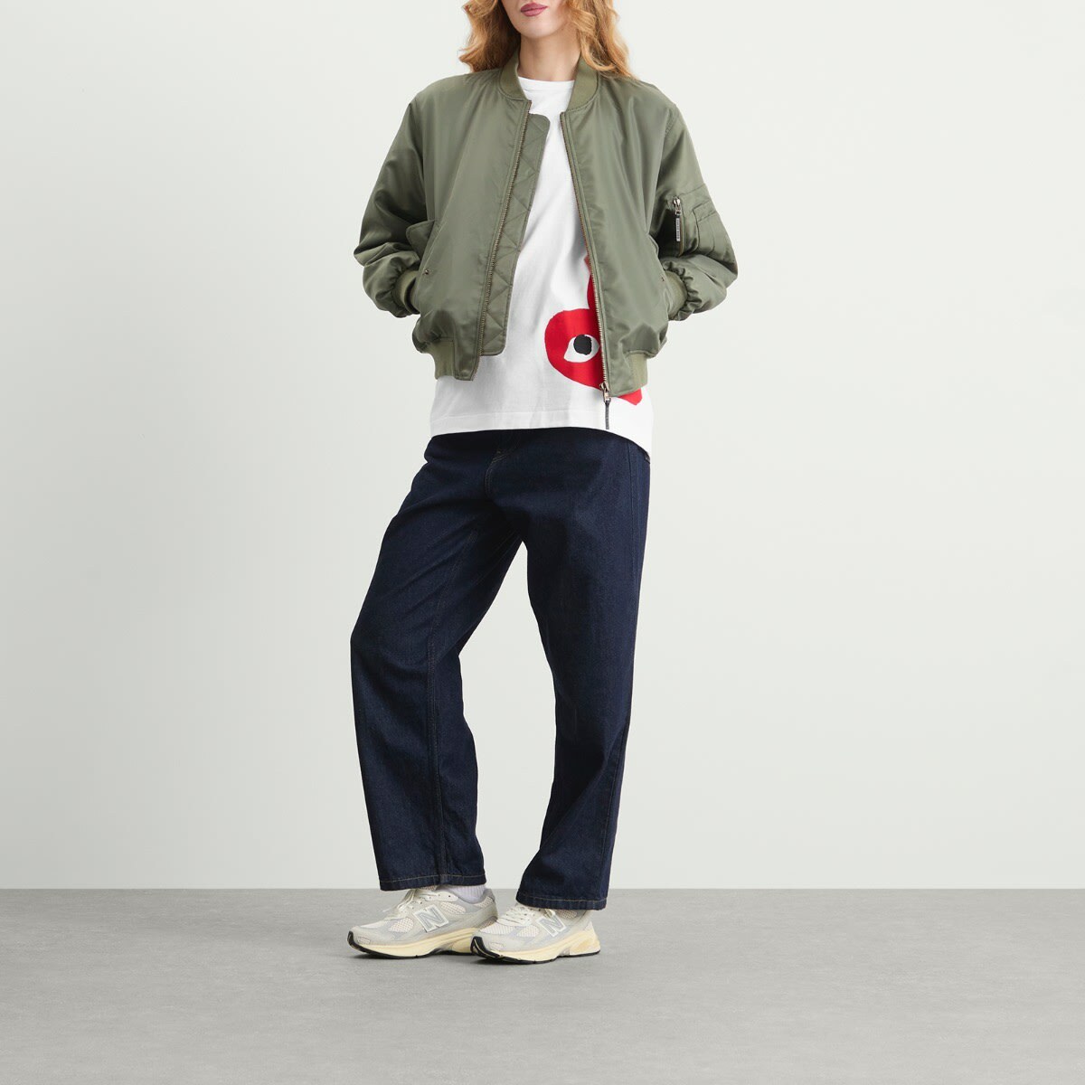 Comme des Garçons Play U T-SHIRT LOGO PRINT KNIT in White