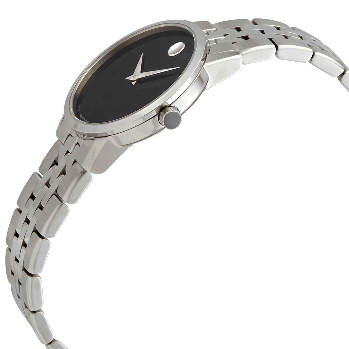 Movado Museum Classic Quartz Black Dial Stainless Steel Ladies Watch 0607397