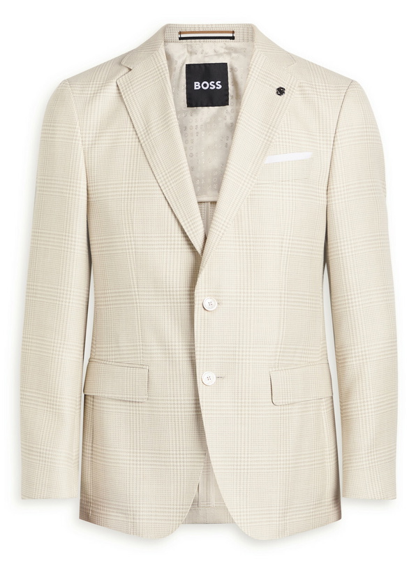 Photo: Boss Hutson Hounds Tooth Wool-blend Blazer Beige