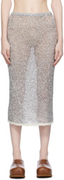 Dries Van Noten Silver Tempe Midi Skirt