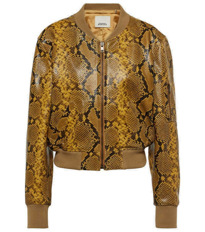 Photo: Isabel Marant Cerem snake-effect leather bomber jacket