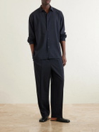 ATON - Wool-Gauze Shirt - Blue