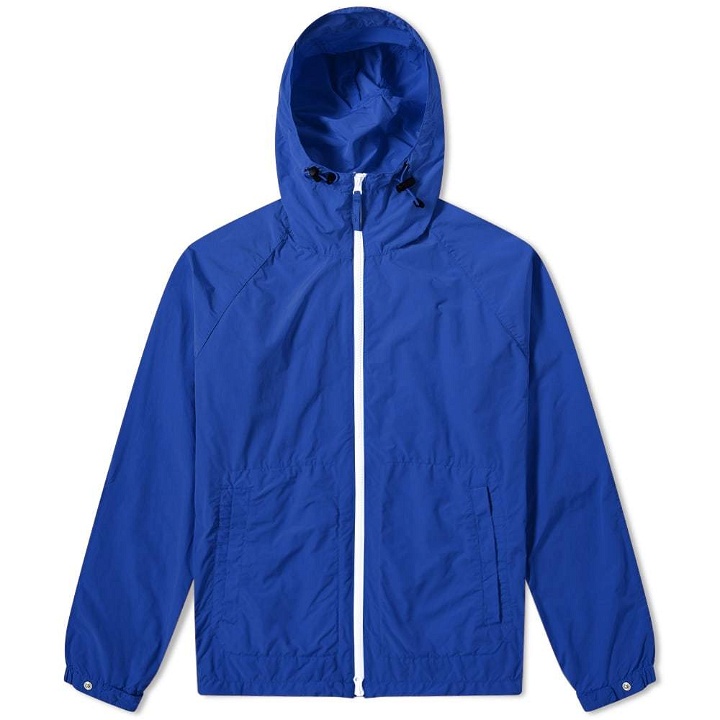 Photo: Aspesi Nylon Garment Dyed Hooded Jacket Royal Blue