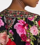 Camilla Embellished floral silk kaftan