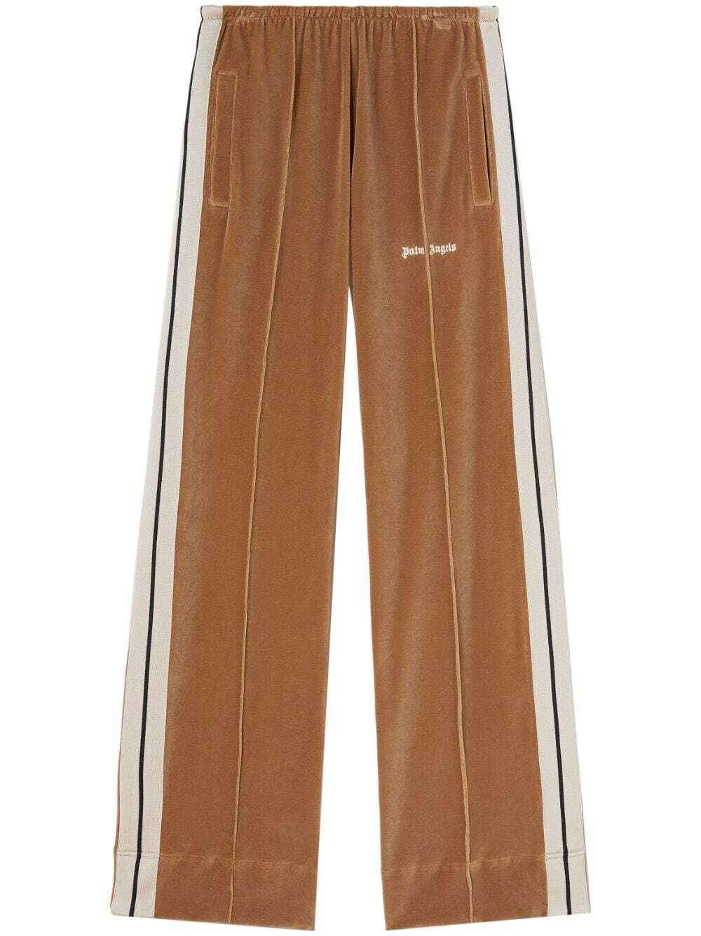 Palm Angels Black Wide Leg Track Trousers