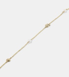 Sydney Evan Shells 14kt gold chain bracelet with diamonds and freshwater pearls