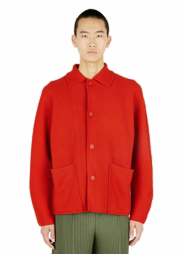 Photo: Rustic Knit Jacket in Red
