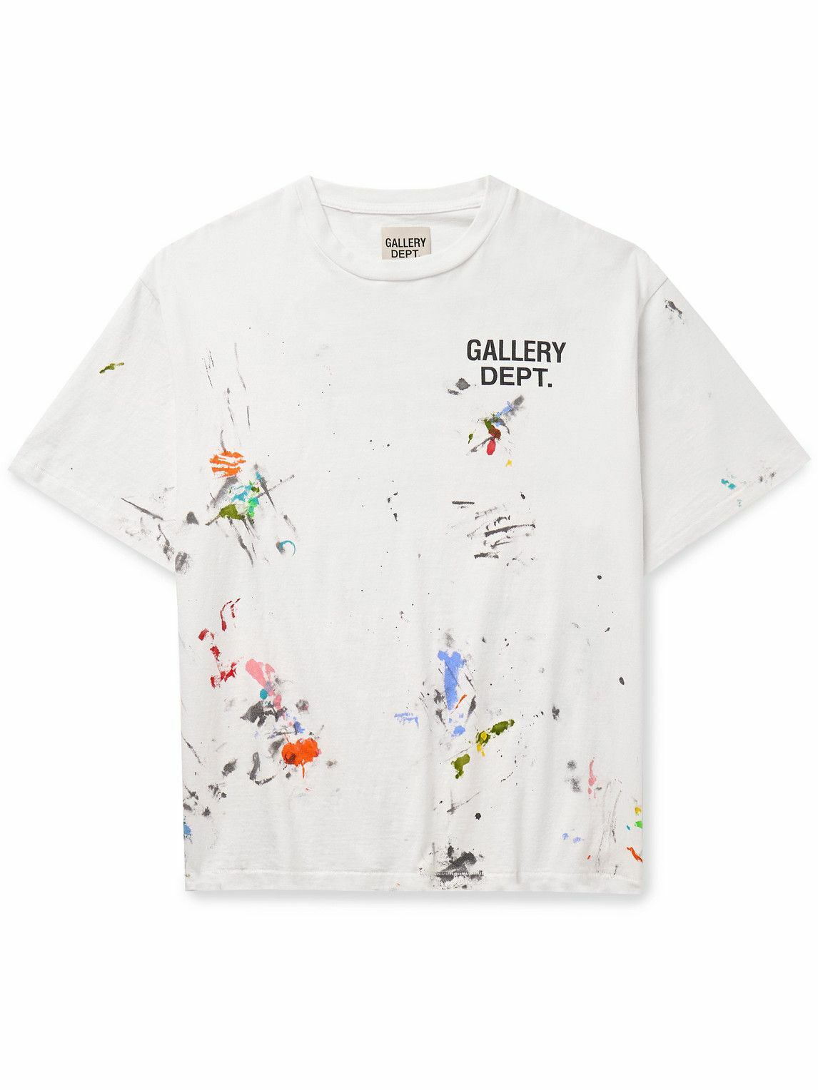 Gallery Dept. - Paint-Splattered Logo-Print Cotton-Jersey T-Shirt ...
