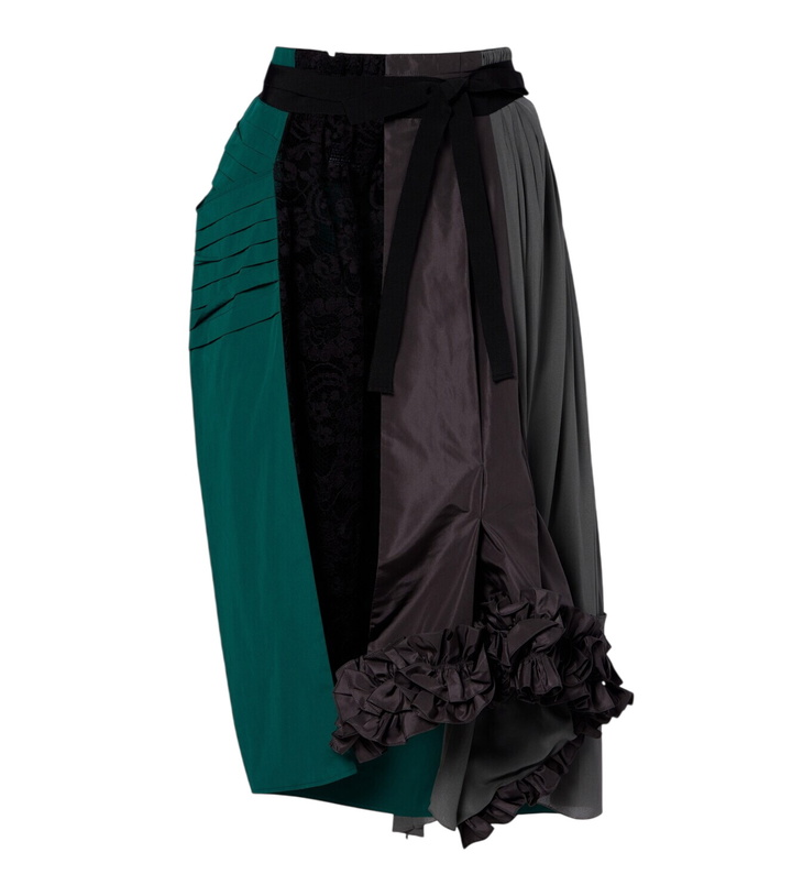 Photo: Prada Paneled belted midi skirt