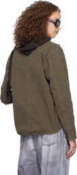 Stone Island Brown 1200014 Organic Panama Cotton Old Effect Jacket