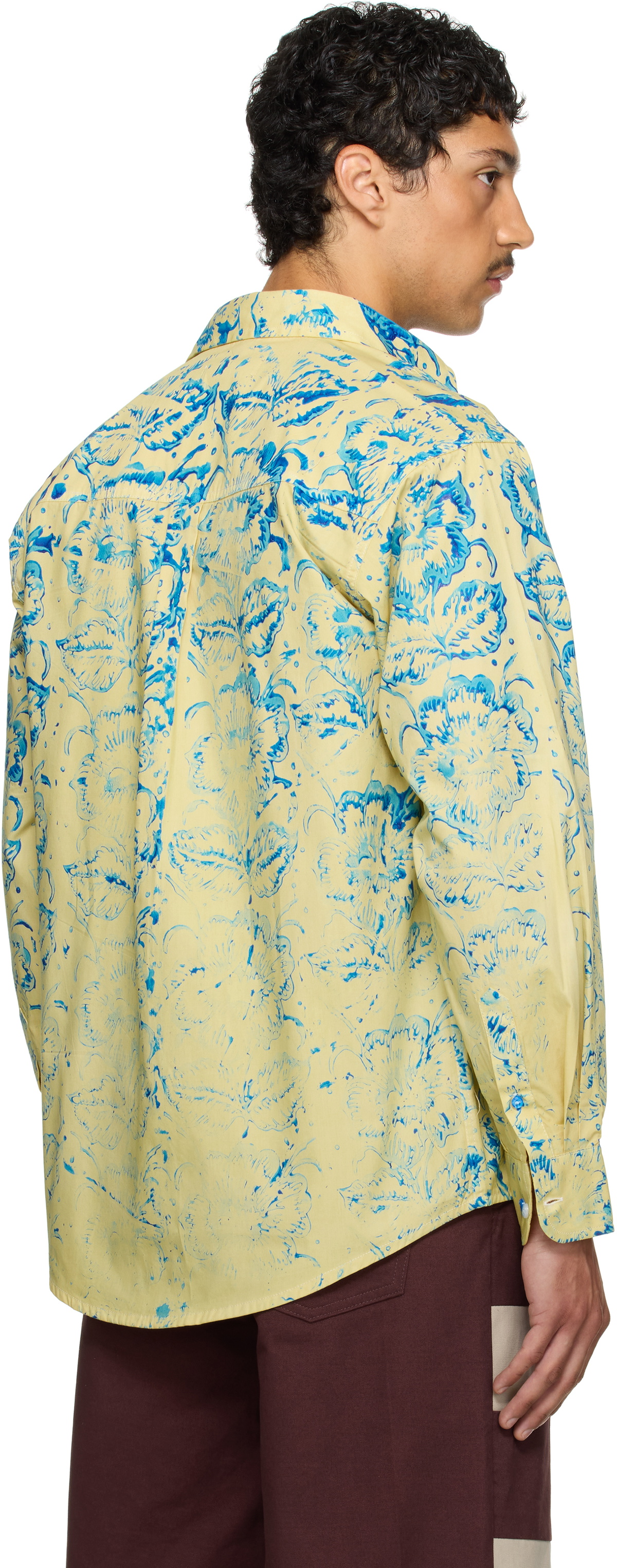 Stanley Raffington SSENSE Exclusive Yellow & Blue Floral Printed Shirt
