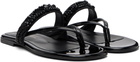 Dries Van Noten Black Embroidered Matadore Strap Flat Sandals