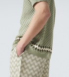 Frescobol Carioca Pinto crochet cotton bowling shirt