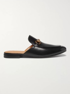 GUCCI - Horsebit Leather Backless Loafers - Black