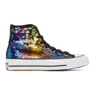 Converse Silver and Multicolor Chuck 70 Pride High Sneakers