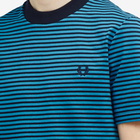 Fred Perry Men's Fine Stripe Heavyweight T-Shirt in Ocean/Navy