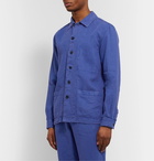 Mr P. - Garment-Dyed Linen Overshirt - Blue