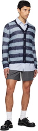 We11done Blue Striped Cardigan