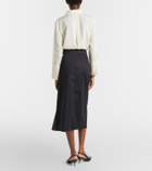 Max Mara Paggi gathered cotton-blend midi skirt