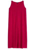 Eileen Fisher Plissé Midi Dress Dark Pink