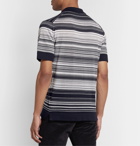 John Smedley - Timber Striped Sea Island Cotton Polo Shirt - Blue