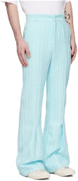 young n sang Blue Sequinned Trousers