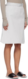 Rier Off-White Gabardine Inox Rustic Midi Skirt