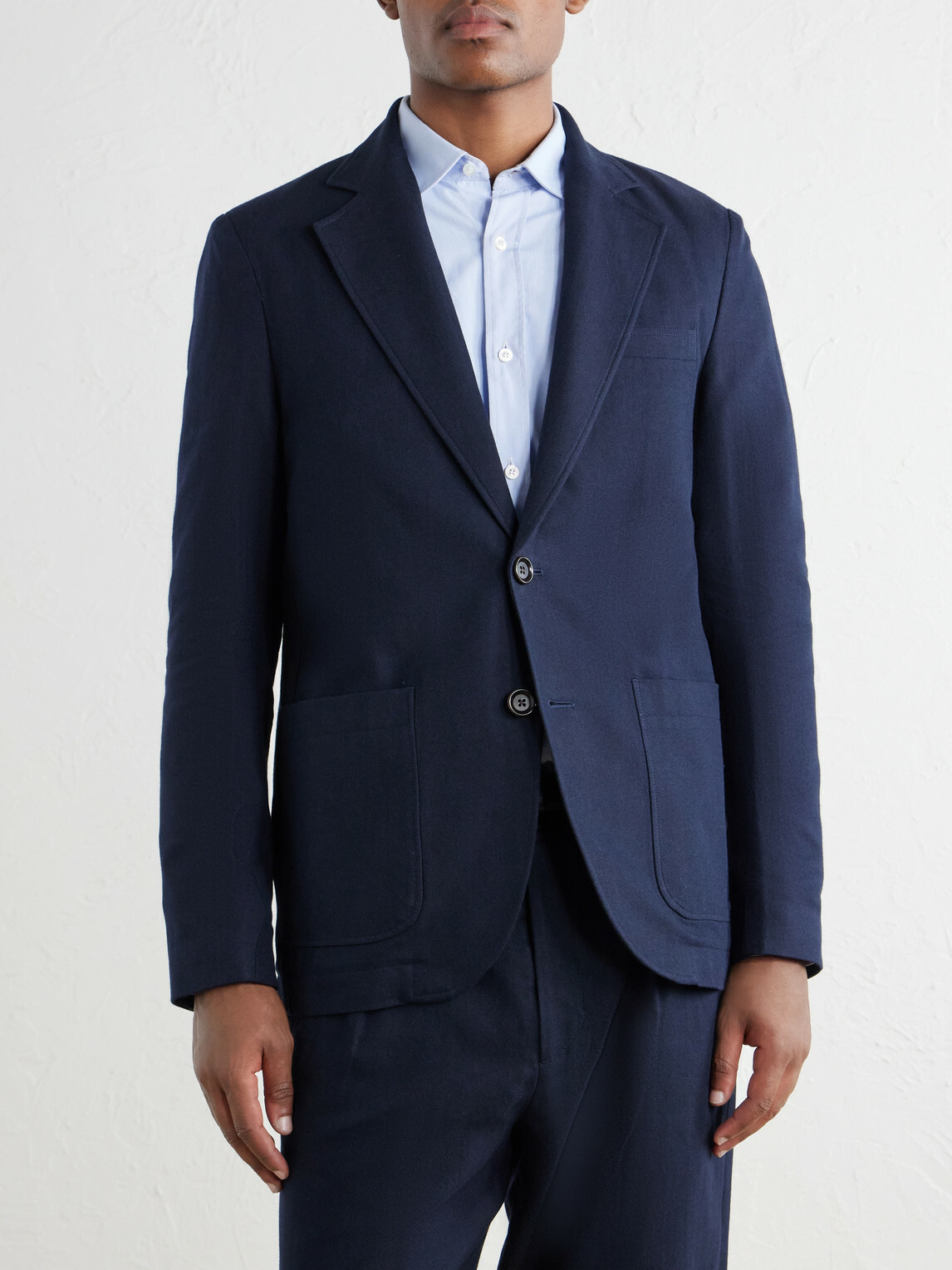 Oliver Spencer - Westbury Cotton-Blend Herringbone Suit Jacket - Blue