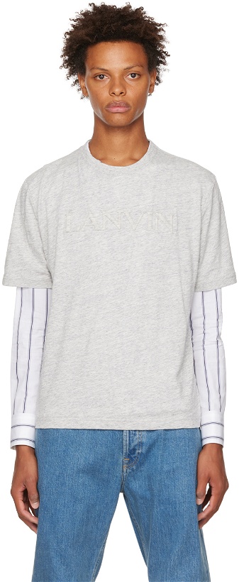 Photo: Lanvin Gray Embossed T-Shirt