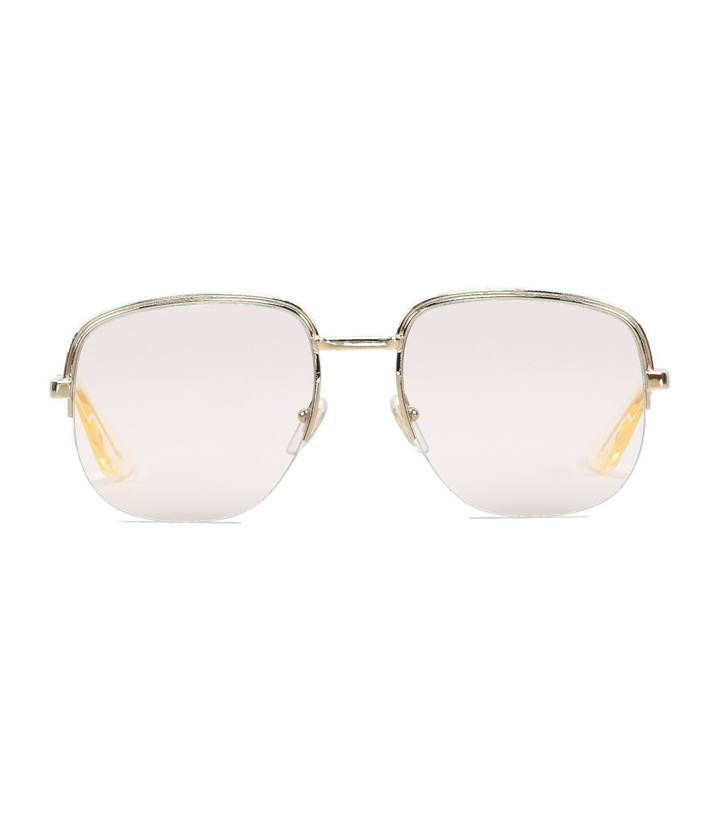 Photo: Gucci - Square frame metal glasses