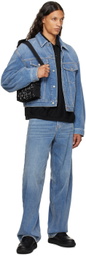 Alexander Wang Blue Oversize Brushed Denim Jacket